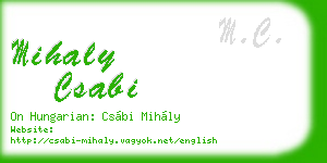mihaly csabi business card